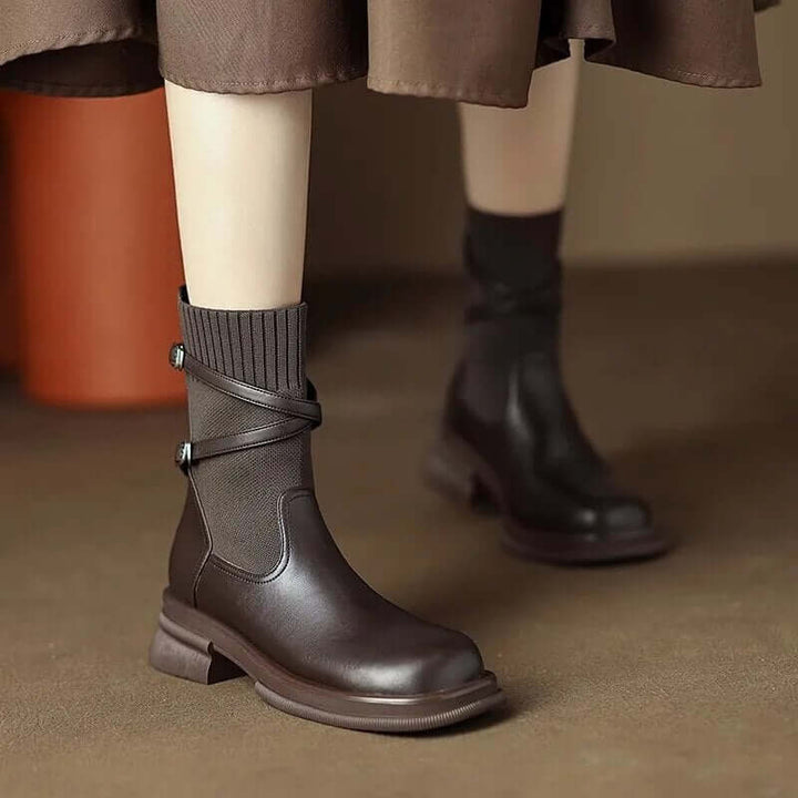 Women's Retro Platform Heel Boots