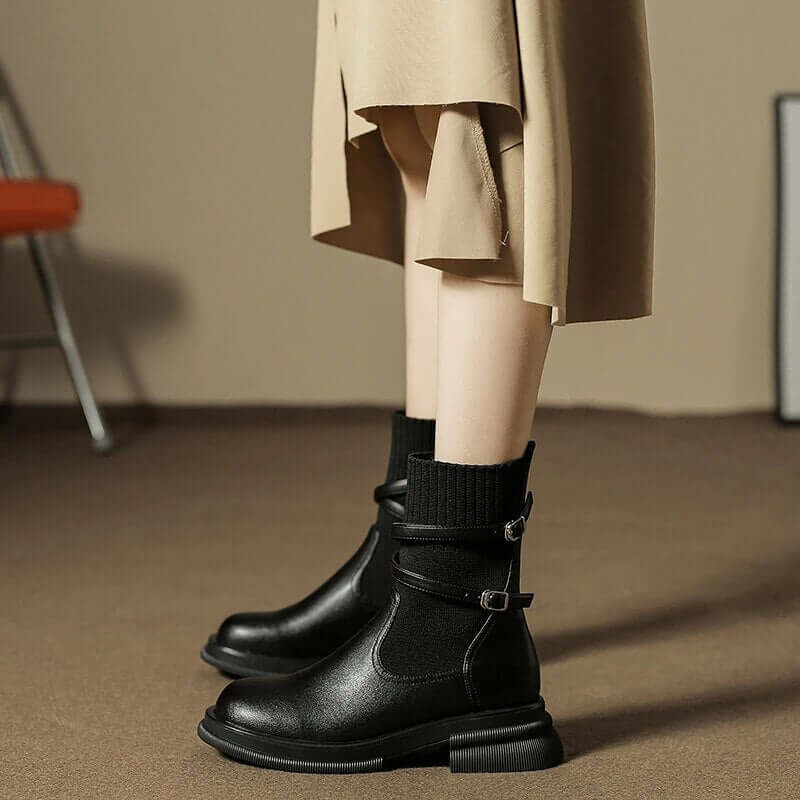 Women's Retro Platform Heel Boots