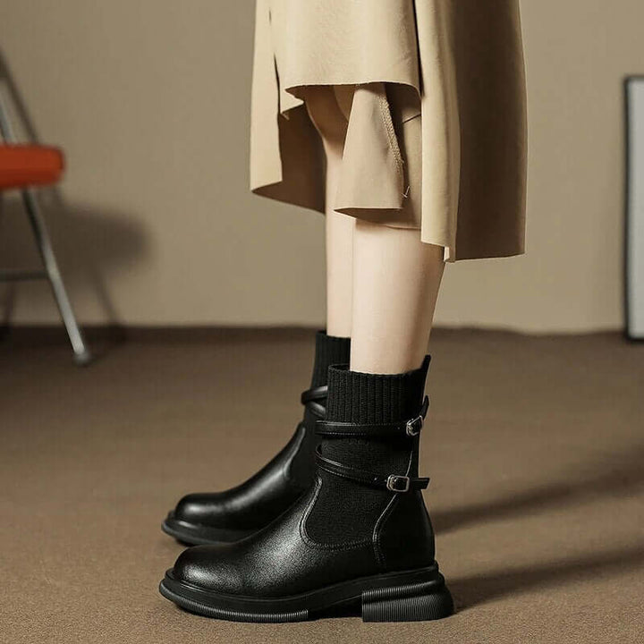 Women's Retro Platform Heel Boots