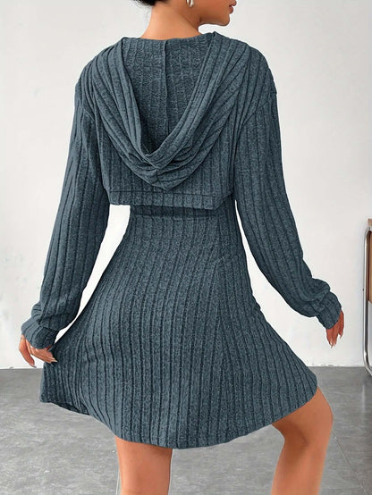 Cutout Ribbed Knit Dress