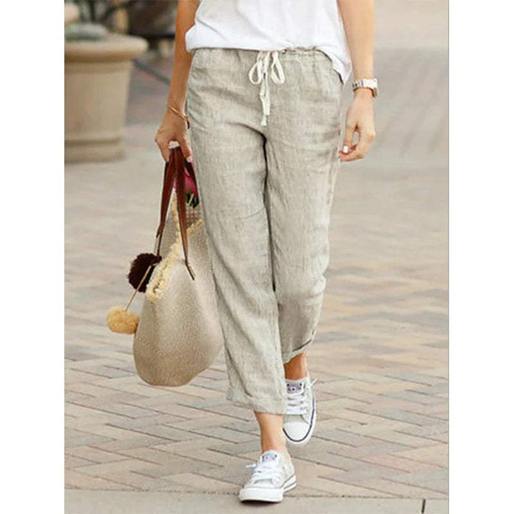 Women's Relaxed Fit Cropped Drawstring Trousers
