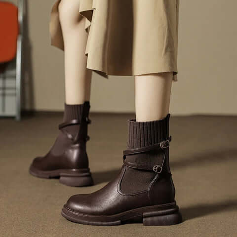 Women's Retro Platform Heel Boots