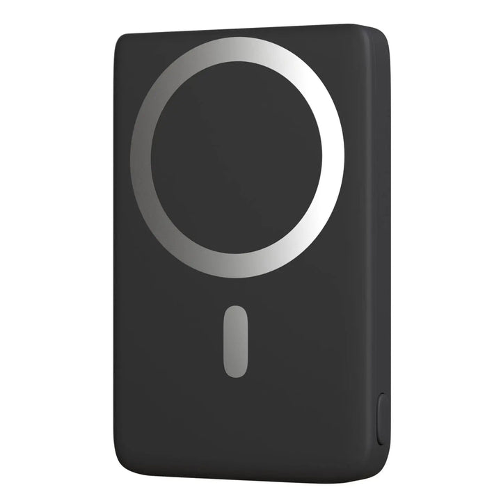 "10,000mAh MagSafe power bank for iPhone, sleek design, wireless charging, vibrant colors, portable, lightweight."