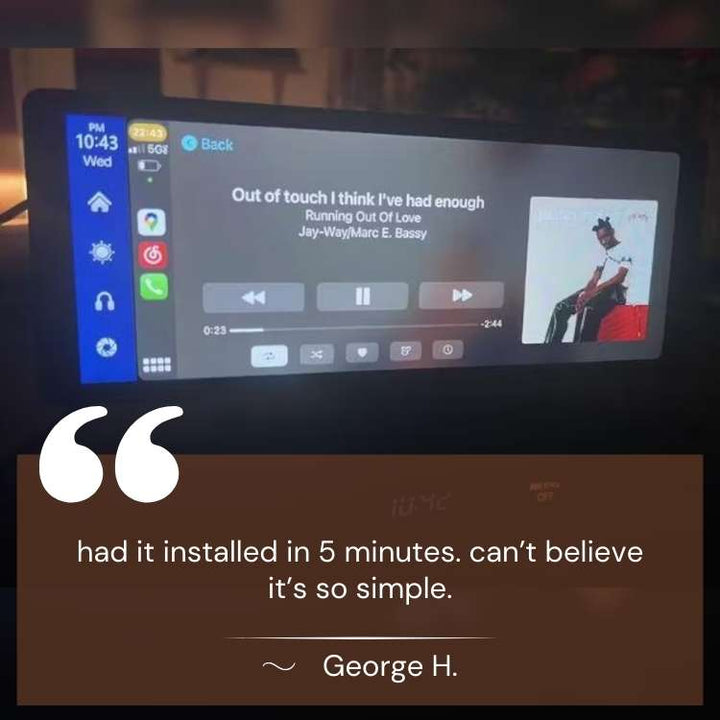 "10.25” Wireless CarPlay & Android Auto Display, HD screen with sleek design, enhances dashboard entertainment and navigation