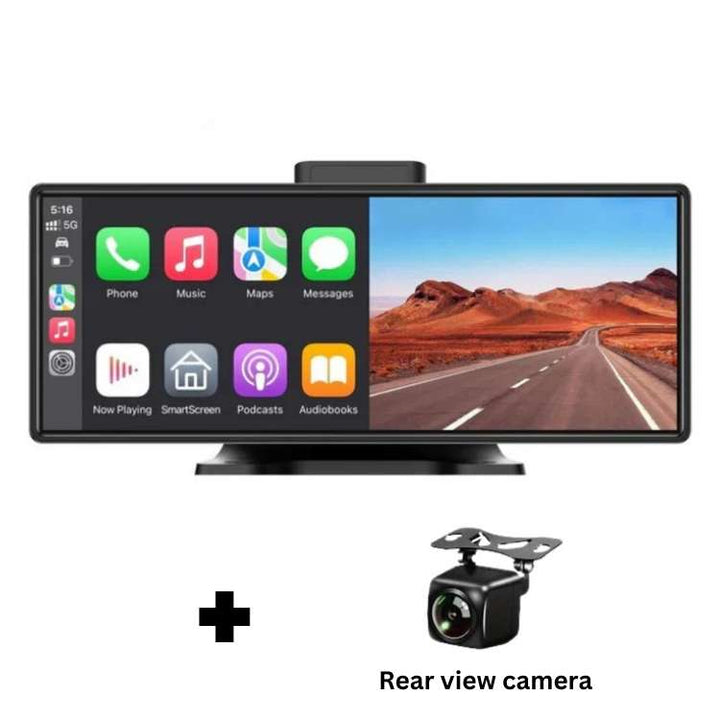 "10.25” Wireless CarPlay & Android Auto Display, HD screen with sleek design, enhances dashboard entertainment and navigation