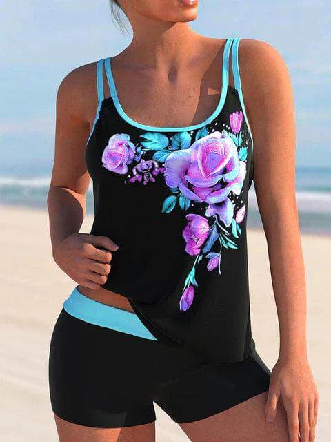 Women's Floral Two-Piece Tankini Swimsuit
