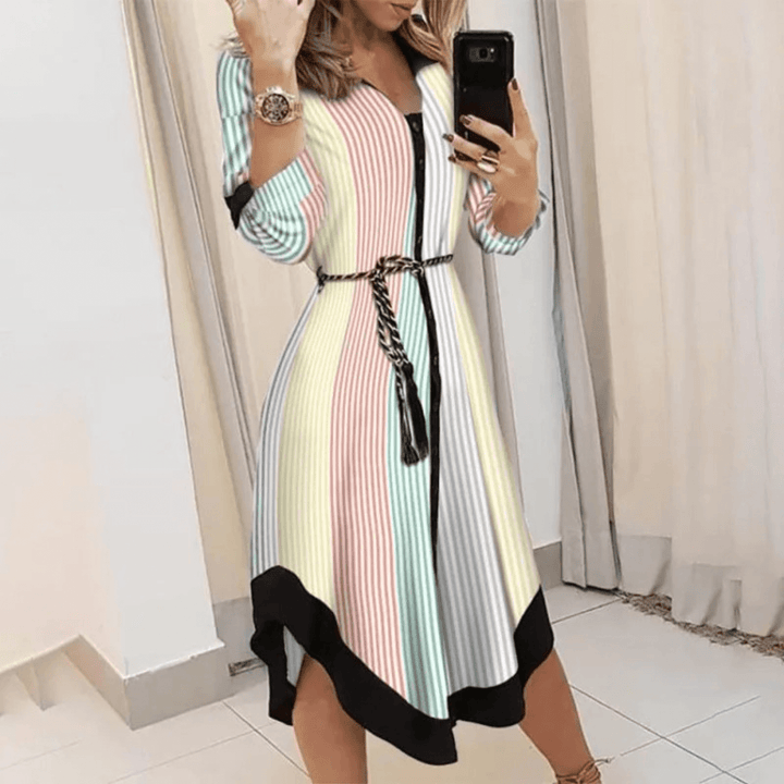 Women's Belted Wrap Midi Dress