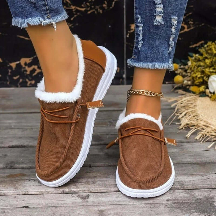 Women's Velvet Lace-Up Flat Ankle Boots