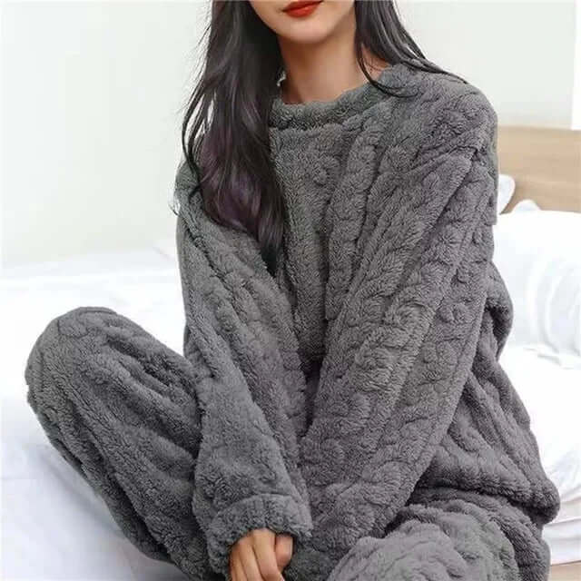Women's Fleece Pyjama Set - Soft Warm Loungewear