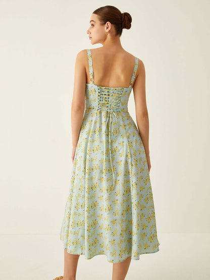 Floral Split Detail Midi Dress