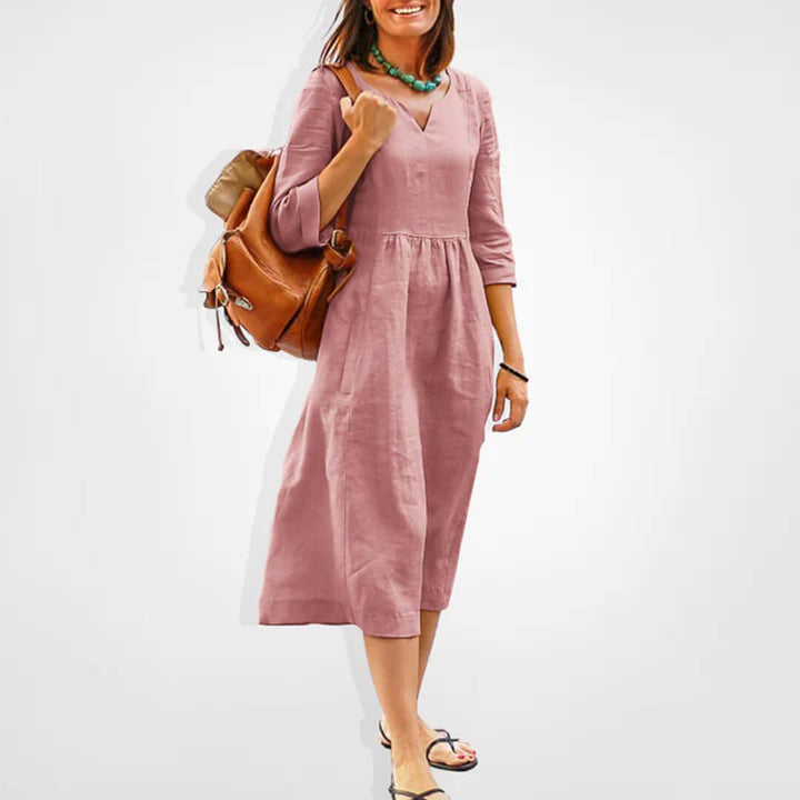 Women's Casual Midi Dress in Light Pink