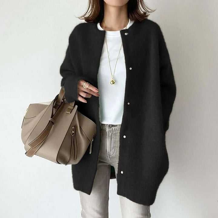 Women's Knitted Cardigan with Button Closure