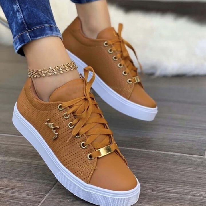 Women's Breathable Leather Casual Trainers