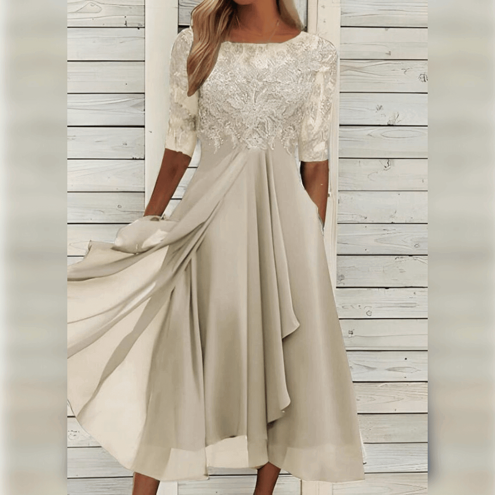 Sleeveless A-Line Cotton Blend Dress