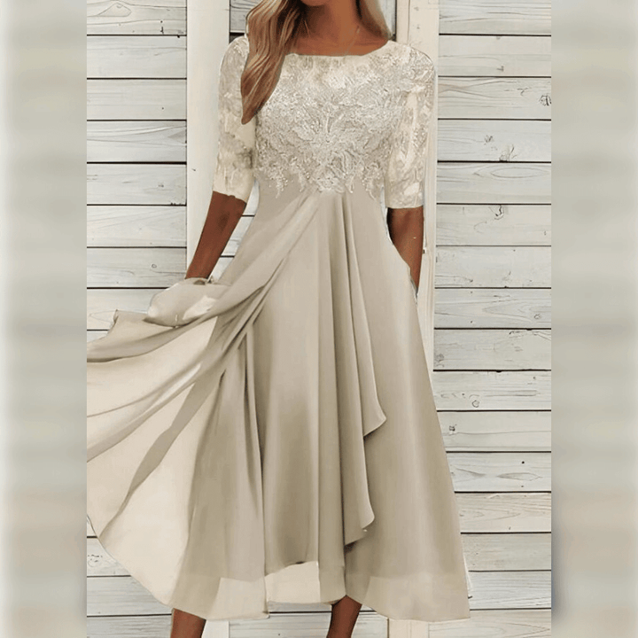 Sleeveless A-Line Cotton Blend Dress