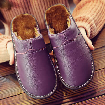 Waterproof Leather Unisex Slippers