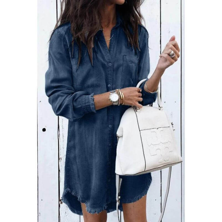 Slim Fit Cotton Denim Dress