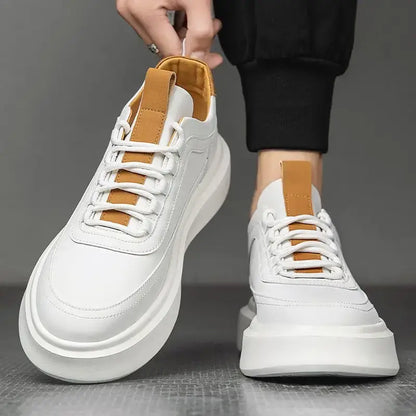 Modern White Trainers with Trendy Tan Accents