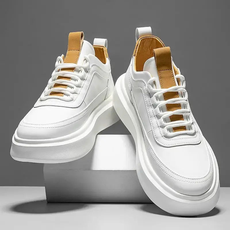 Modern White Trainers with Trendy Tan Accents