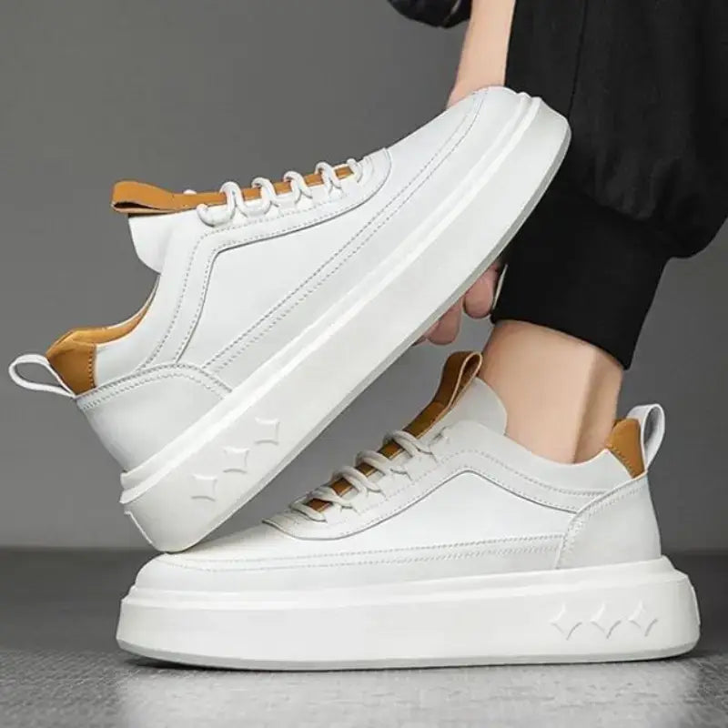 Modern White Trainers with Trendy Tan Accents