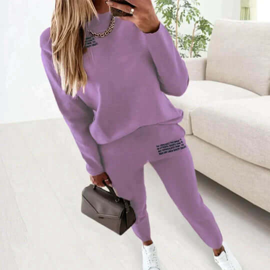 Women's Letter Print Loungewear Tracksuit Set