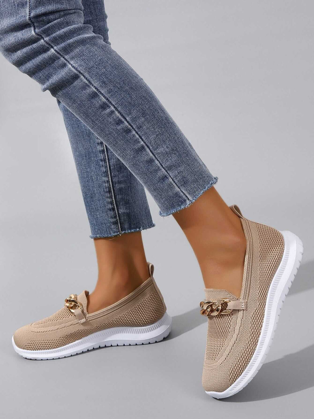Women's Breathable Chunky Sneakers with Chain