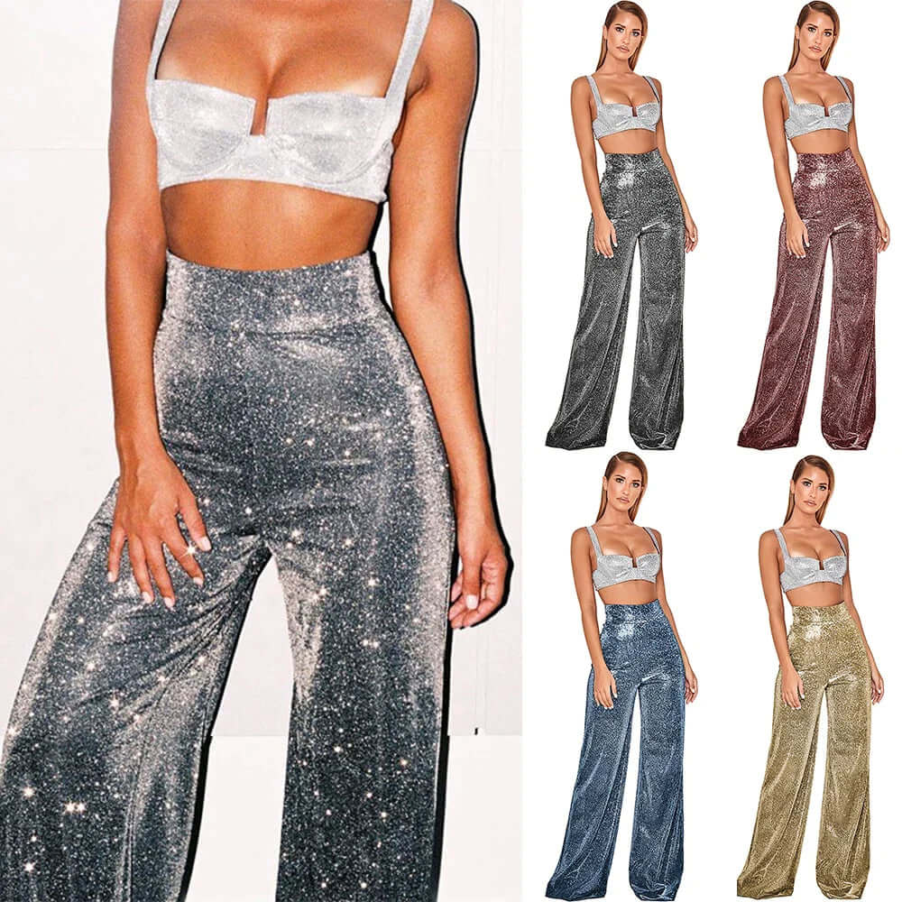 Women's High-Waisted Wide Leg Trousers