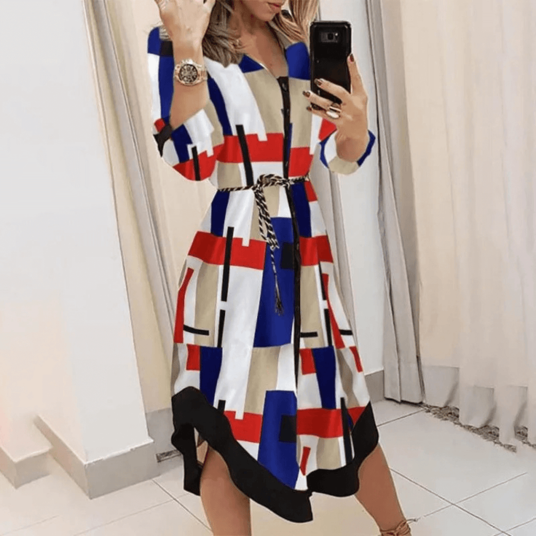 Women's Belted Wrap Midi Dress
