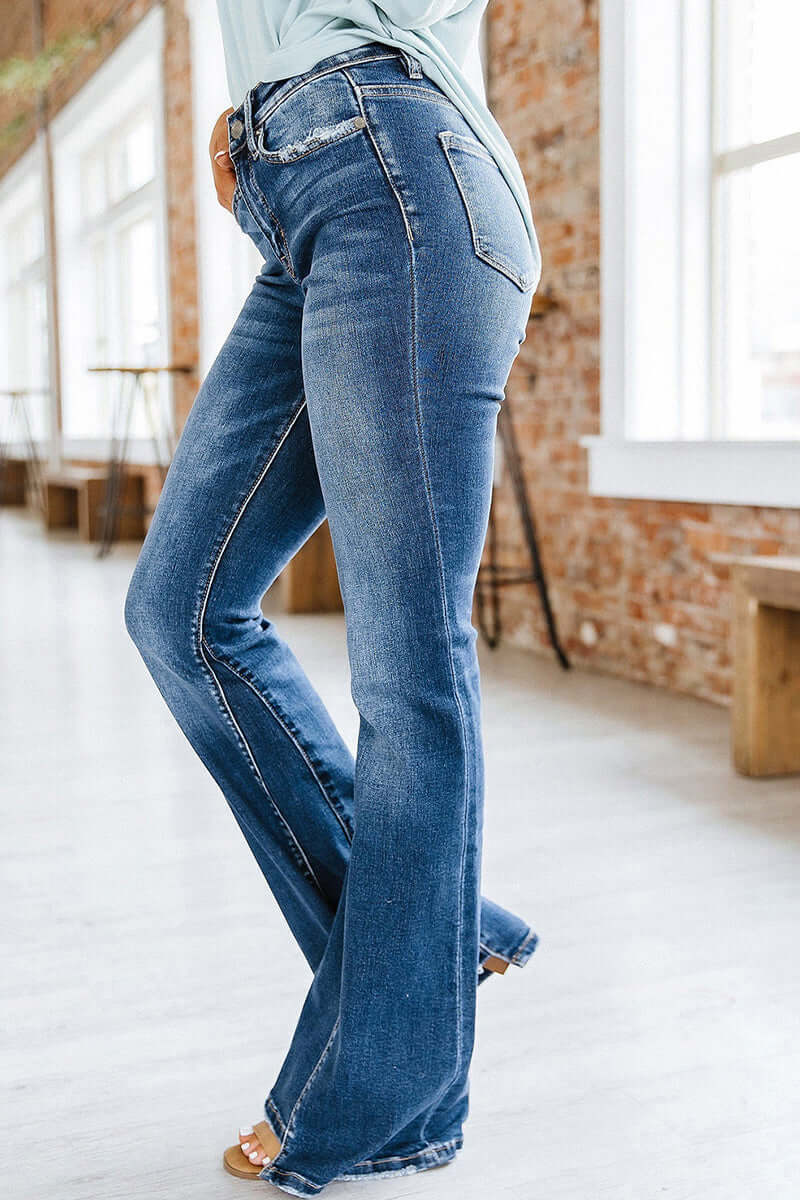 Women's Slim High-Waist Flared Jeans
