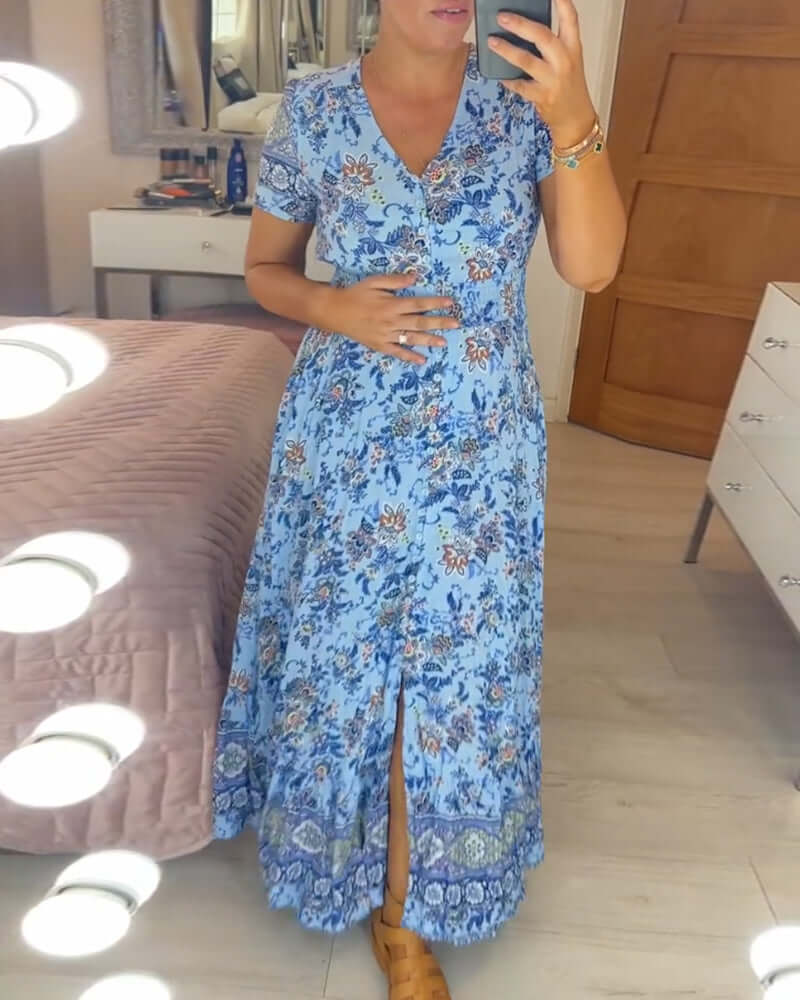 Women's Floral Boho Maxi Dress