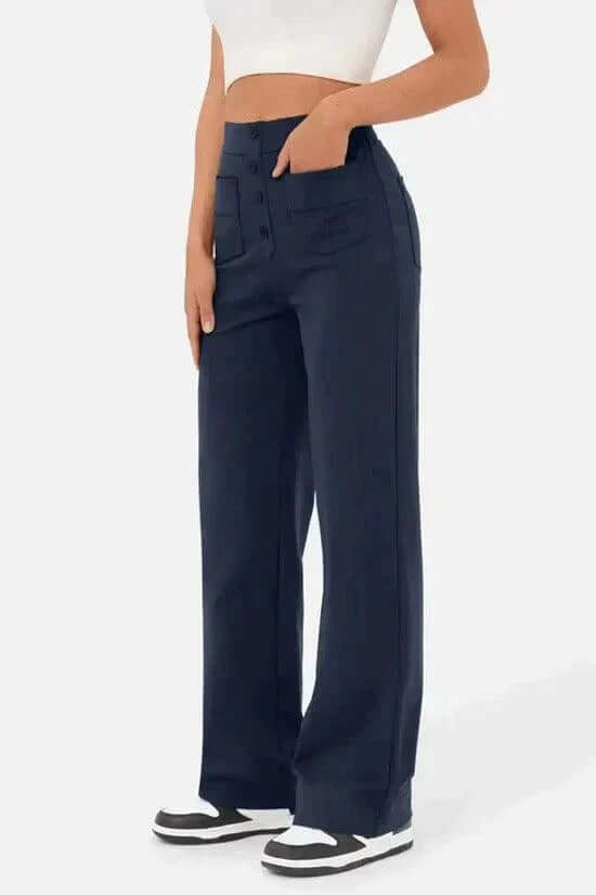 Women's High-Waisted Casual Trousers