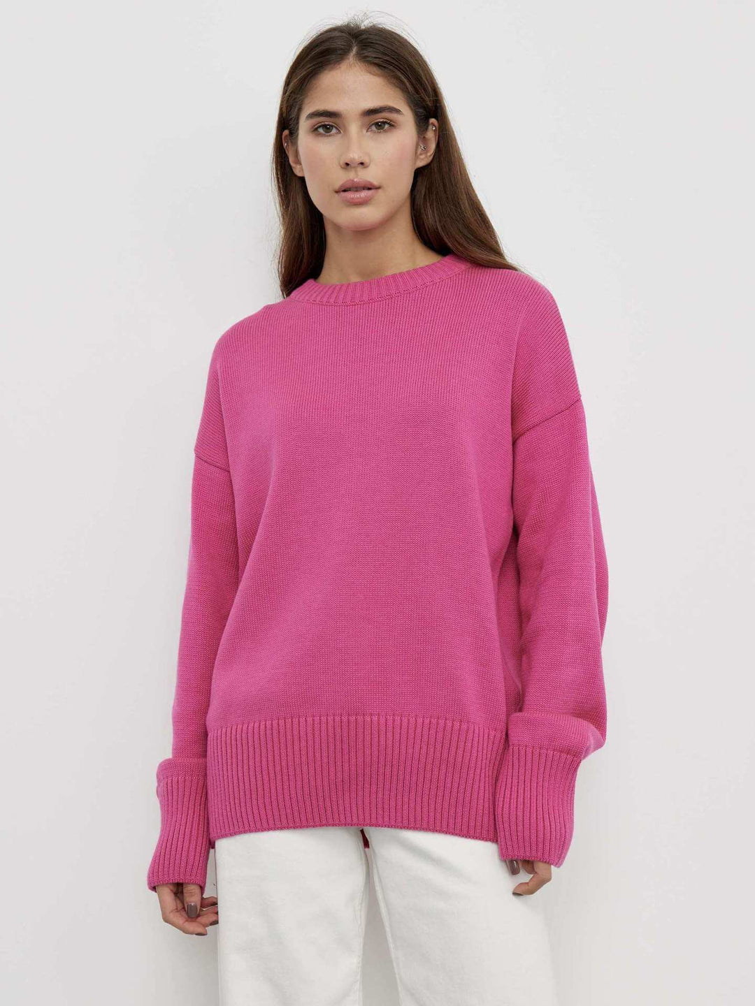 Women's V-Neck Ribbed Knit Sweater