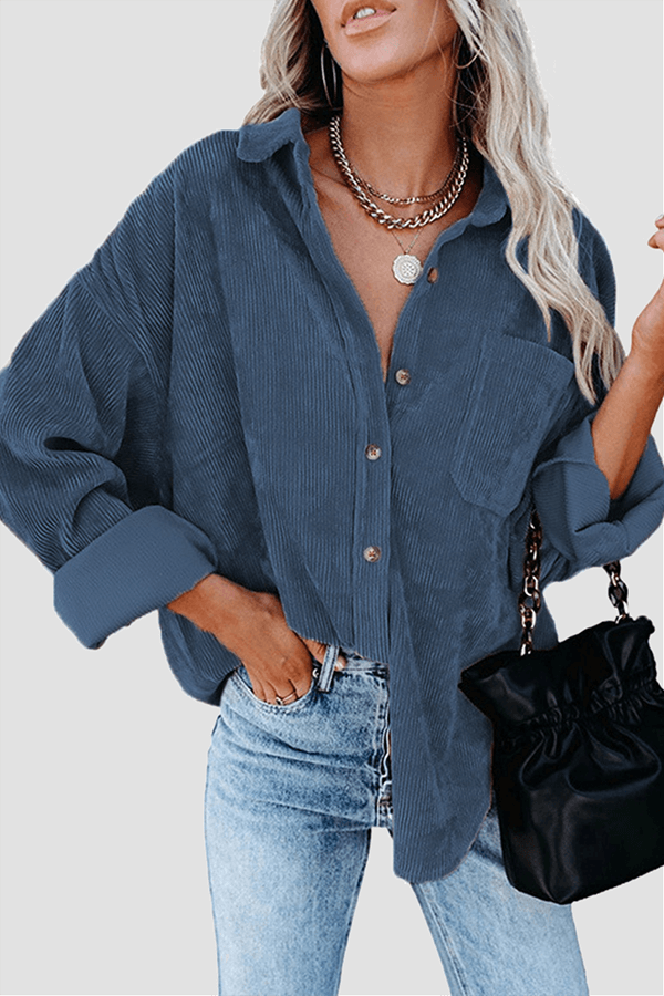 Women's Relaxed Fit Drop Shoulder Long Sleeve Shirt
