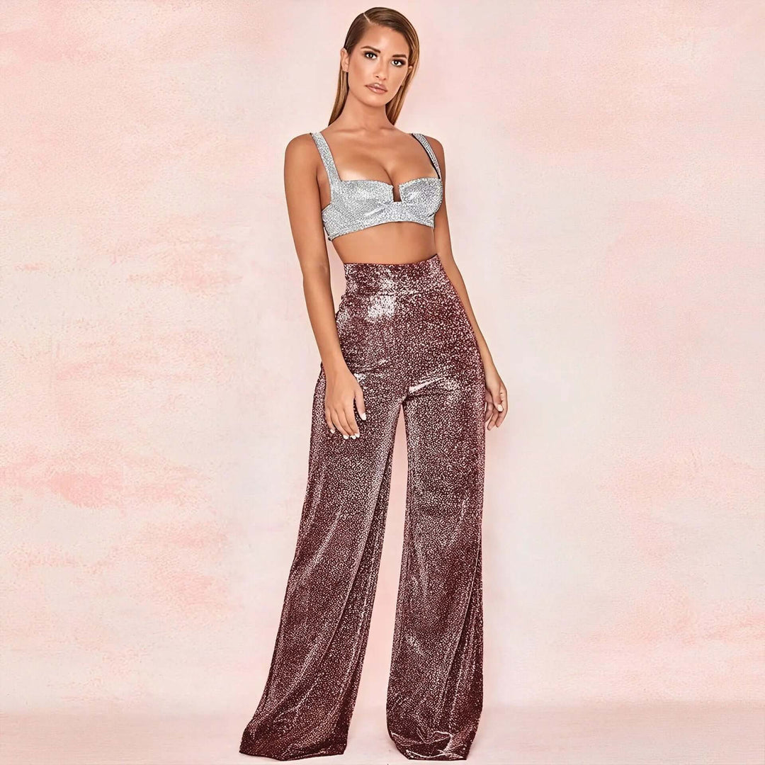 Women's High-Waisted Wide Leg Trousers