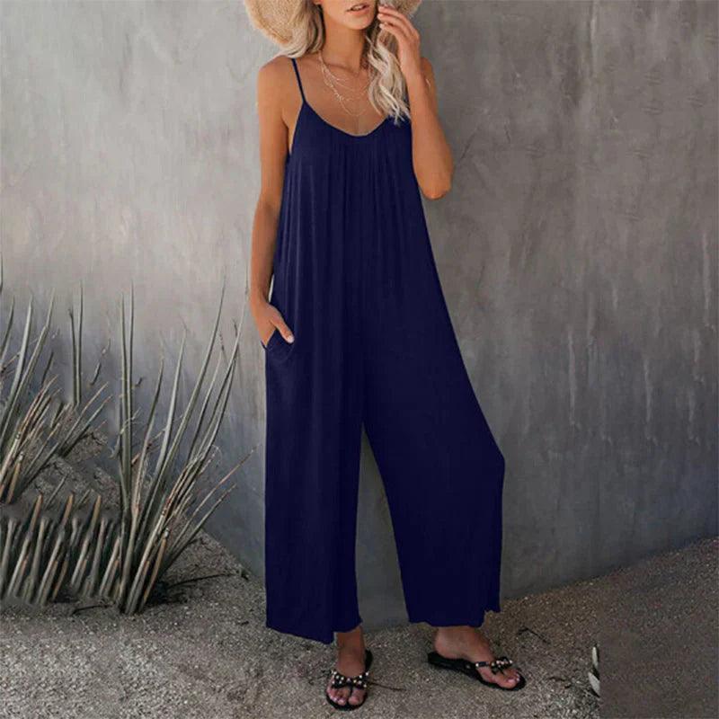 Women's Sleeveless Loose Pocket Jumpsuit