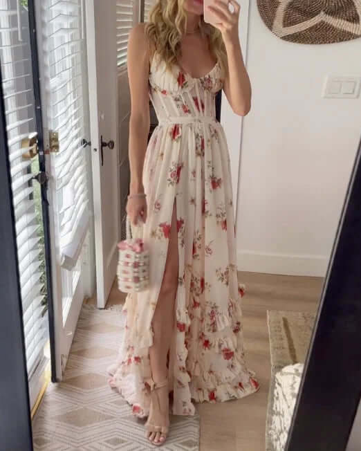 Women's Lace Floral Midi Dress