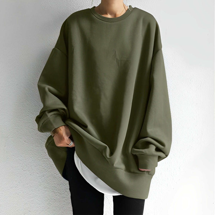 Women's Oversized Cotton Pullover Sweatshirt