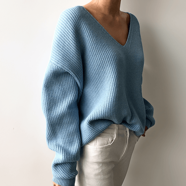 Women's Relaxed Fit V-Neck Sweater