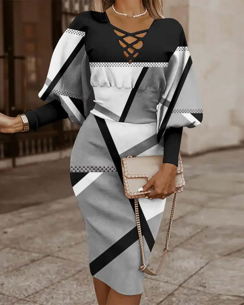 Women's Geometric Print Two-Piece Set