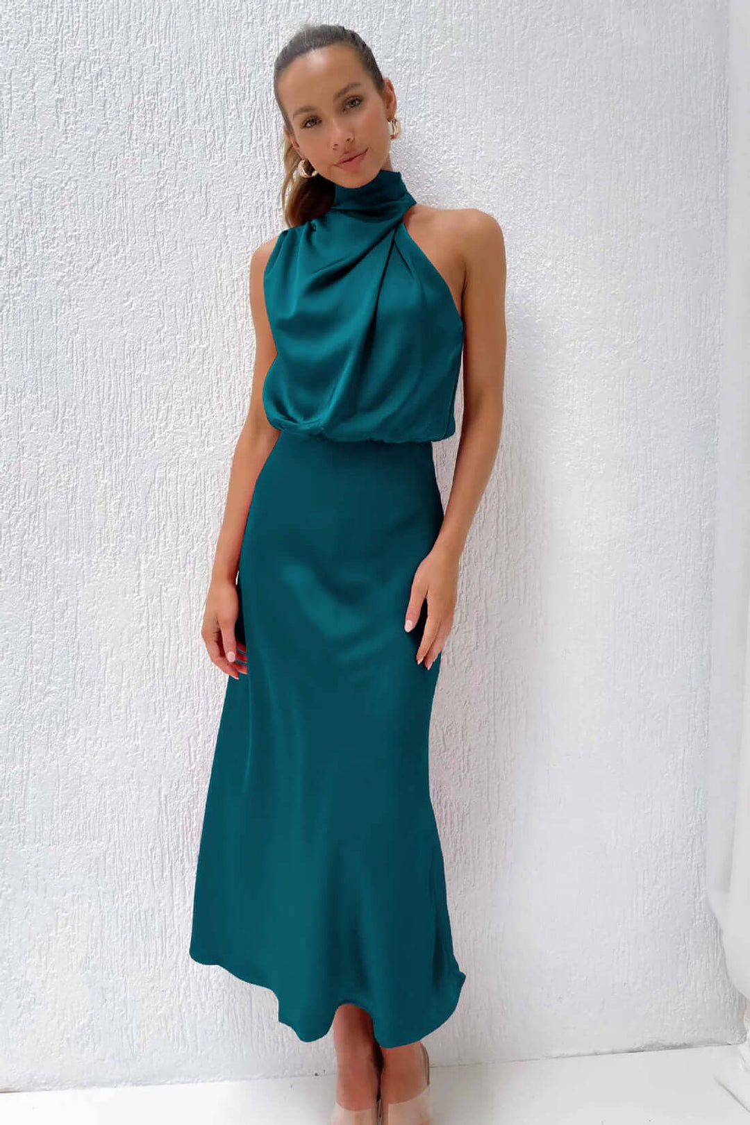 Satin Maxi Dress - Elegant Evening Gown