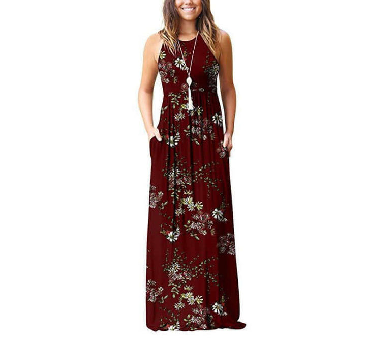 Floral Cotton Midi Dress - Breathable & Elegant