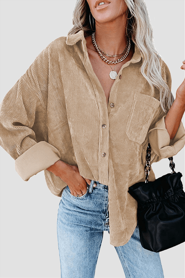 Women's Relaxed Fit Drop Shoulder Long Sleeve Shirt