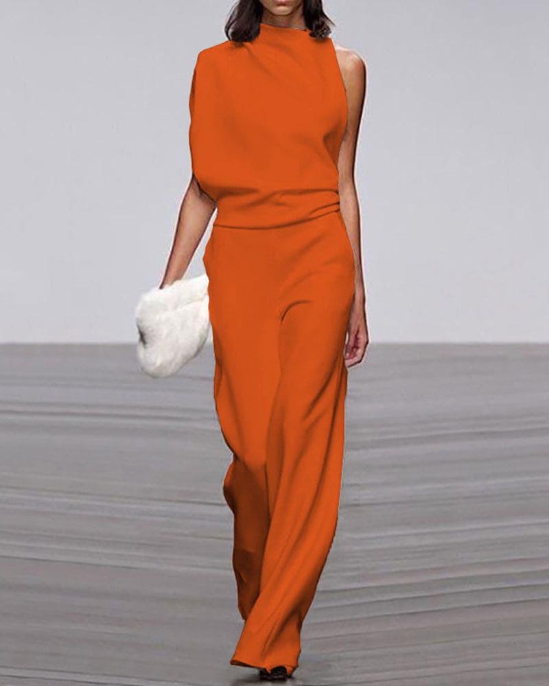 Women's Sleeveless Wide Leg Jumpsuit