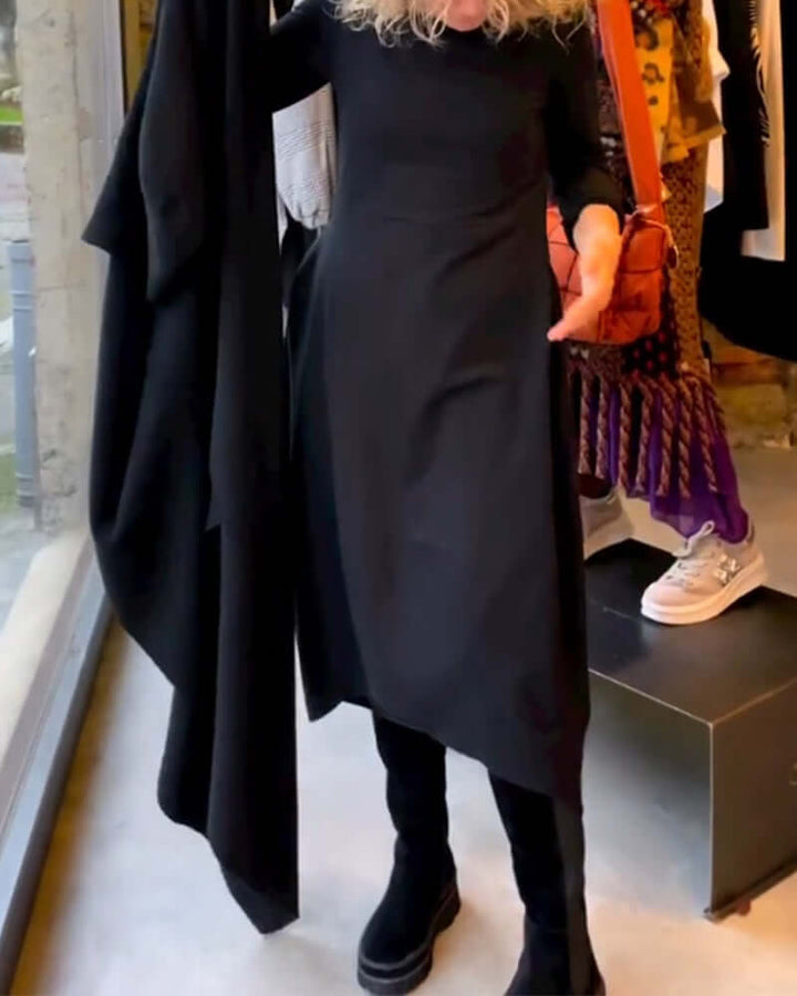 Elegant Solid-Colored Dress