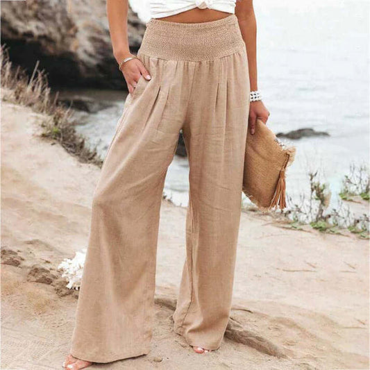 Wide Leg Linen Trousers