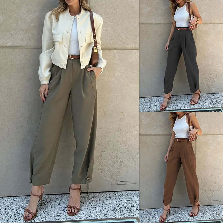 Women's High-Waisted Cropped Trousers
