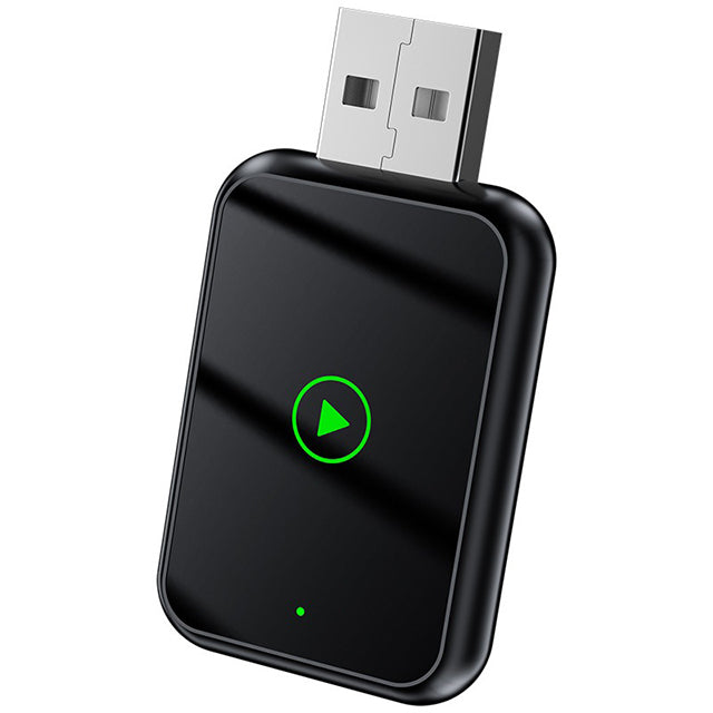 2-in-1 Wireless CarPlay & Android Auto adapter, compact design, seamless connectivity, clutter-free, plug-and-play solution.