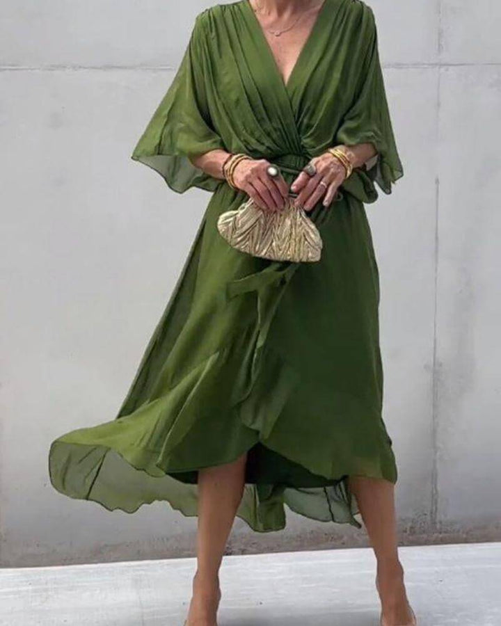Flowy Crossed Midi Dress