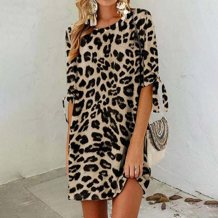 Leopard Print Mini Dress - Summer Dress