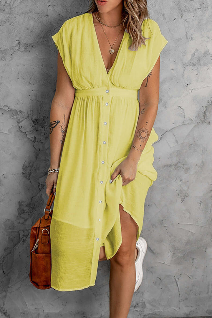 Women's V-Neck Dress with Sleeves